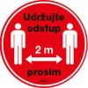 Samolepka "Udržujte odstup 2 m prosím", průměr 150 mm