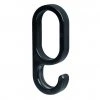 Háčik na šatníkovú oválnu tyč, čierny, 4 ks