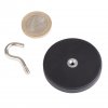 Pogumovaný neodymový magnet průměr 43mm, s háčkem, nosnost 12kg