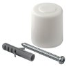 Dveřní zarážka, průměr 26x31mm, plast, k našroubování, bílá