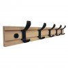 Věšáková lišta, 500x80mm, 5 háčků, bambus+matná černá