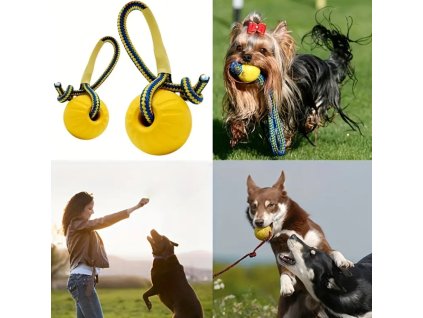 Odolná aportovací lopra pro psy na šňůrce