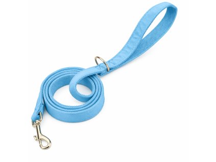 Sky blue Luxusní sametové vodítko pro psa 150cm