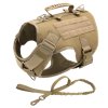 Taktický set: postroj pro psa a vodítko - hnědý, velikost L