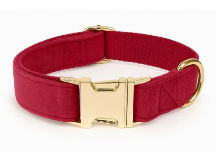 RED luxus bársony kutya nyakörv