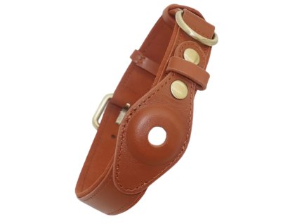 Kožený obojek pro psa s AirTagem3