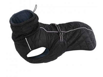 Vodeodolná zimná zateplená bunda pre stredné a veľké psy - čierny