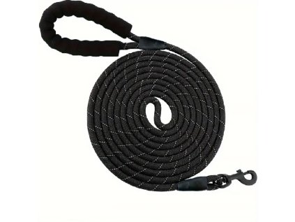Stopovacie reflexné vodítko pre psa 5m - Čierne