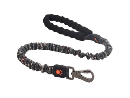 Vodítko pro psa s amortizérem a bezpečnostní karabinou – Camouflage