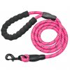 Nylonové guľaté vodítko pre psa s reflexnými prvkami RUZOVE