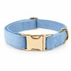 Sky Blue uxusný sametový obojok pre psa – elegantný obojok pre malé aj veľké psy