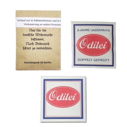 WW2 German reproduction warcopy condoms toiletry pocket litter odilei heeres wehrmacht warcopy production film props
