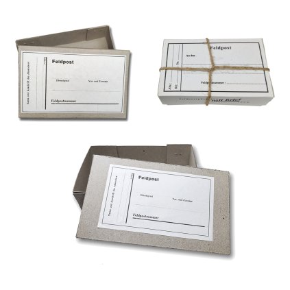 Feldpost mail folding postage paper box mit Brief feldpostpackchen all boxes WW2 German WWII wehrmacht reenactment reenactor film props warcopy reproductions heeres paperwork ration