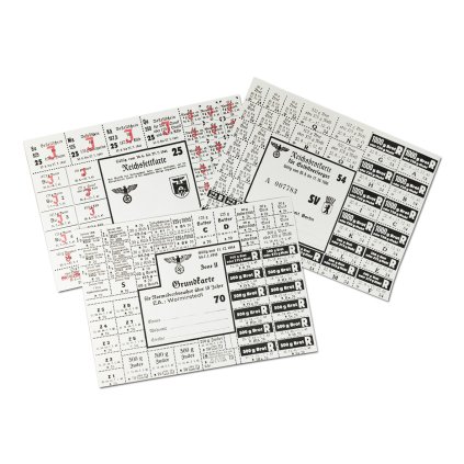 WW2 Wehrmach ration coupons card WWII German