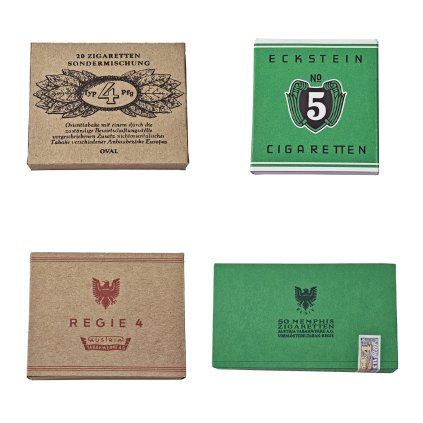 Sondermischung regie 4 eckstein tobacco cigarettes package WW2 German WWII wehrmacht reenactment reenactor film props warcopy reproductions heeres paperwork smokers items