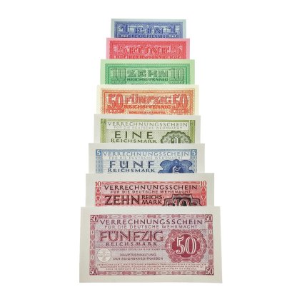 Salary soldat pfenning reich Funfzig Rpf RM 1944 WW2 German WWII wehrmacht reenactment reenactor film props warcopy reproductions heeres paperwork ration banknotes reichsmark