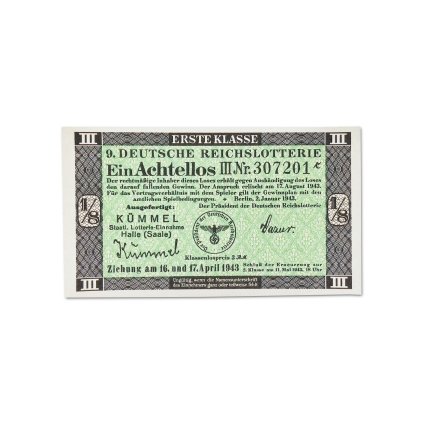 WW2 German Deutsche reichs lottery ticket reproductions WWII
