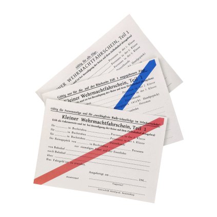 Train ticket distance travel wehrmachtfahrschein Kleiner WW2 German WWII wehrmacht reenactment reenactor film props warcopy reproductions heeres paperwork ration