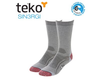 Teko 6604 S3 Midweight hiking unisex gray heather-red