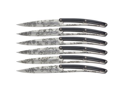 Deejo 2ZP011 sada 6 steak nožů,lesklý povrch, ABS,design Toile do Jouy