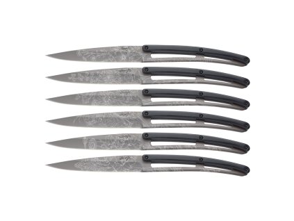 Deejo steak knives set, titan finish, paperstone, Blossom