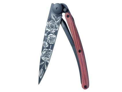 Deejo 1GB137 Black tattoo 37g, coralwood, roses - 1