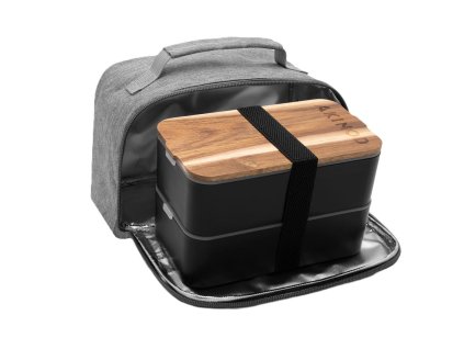 Akinod AKI000045 Bento+Lunchbag 11h58, Black/Heather grey - 0