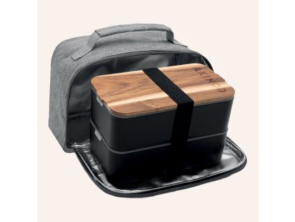 Akinod AKI000045 Bento+Lunchbag 11h58, Black/Heather grey - 1
