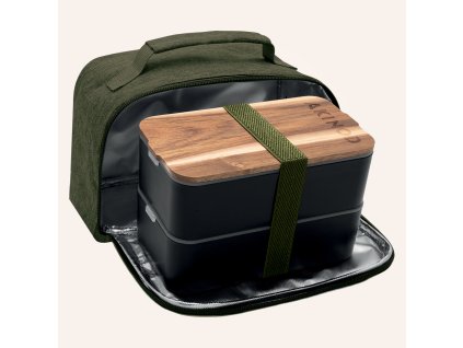Akinod AKI000057 Bento+Lunchbag 11h58, Balck/Khaki - 1