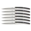 Deejo 2AS002 set of 6 steak knives , mirror finish, paperstone handle