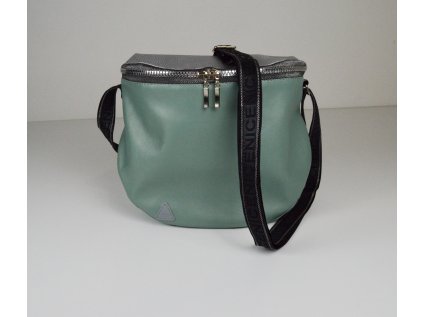 Dámská crossbody - metalická stříbrná - tmavší mintová