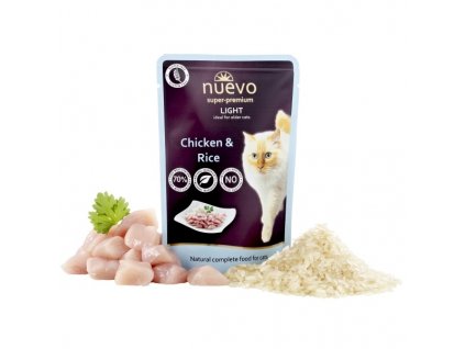 Nuevo kočka kapsa light kuřecí s rýží 85g