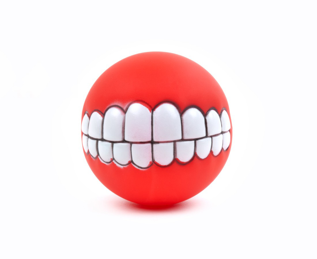 Hračka pes Vinylový míč úsměv 7,5 cm 1ks