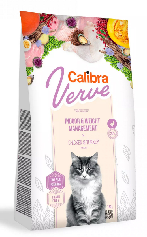 Calibra Cat Verve Grain Free Indoor&Weight Chicken 750g