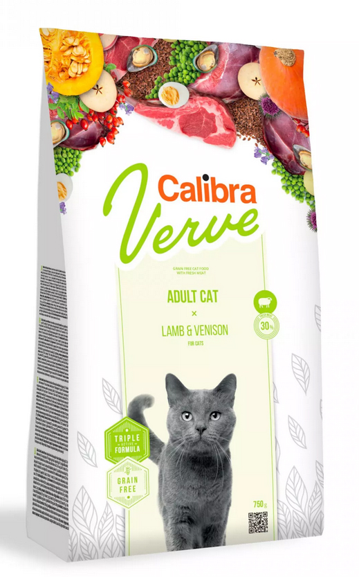 Calibra Cat Verve Grain Free Adult Lamb&Venison 8+ 750g