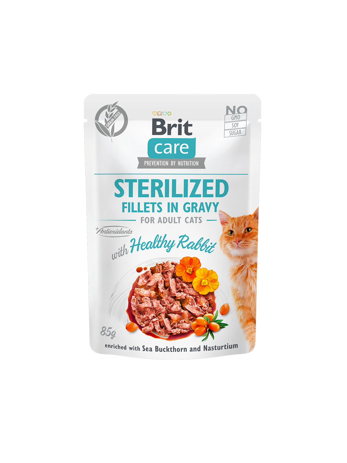 Brit Care Cat Fillets Gravy Steril Healthy Rabbit 85g