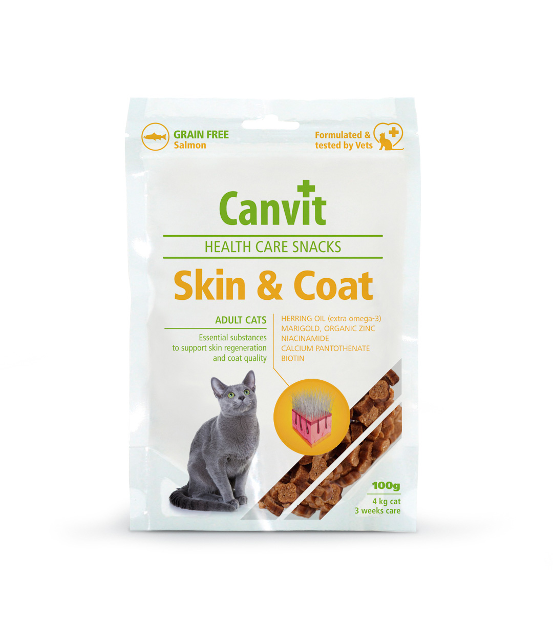 Canvit Skin & Coat Snacks - Adult Cat 100g