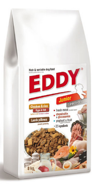 EDDY Junior Large Breed polštářky s jehněčím 8kg