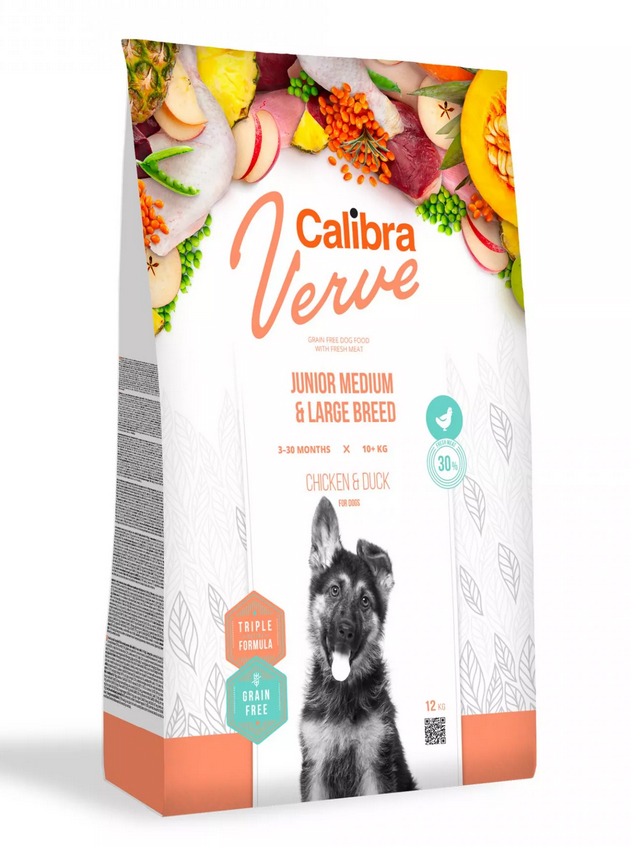 Calibra Dog Verve GF Junior M&L Chicken&Duck 12kg