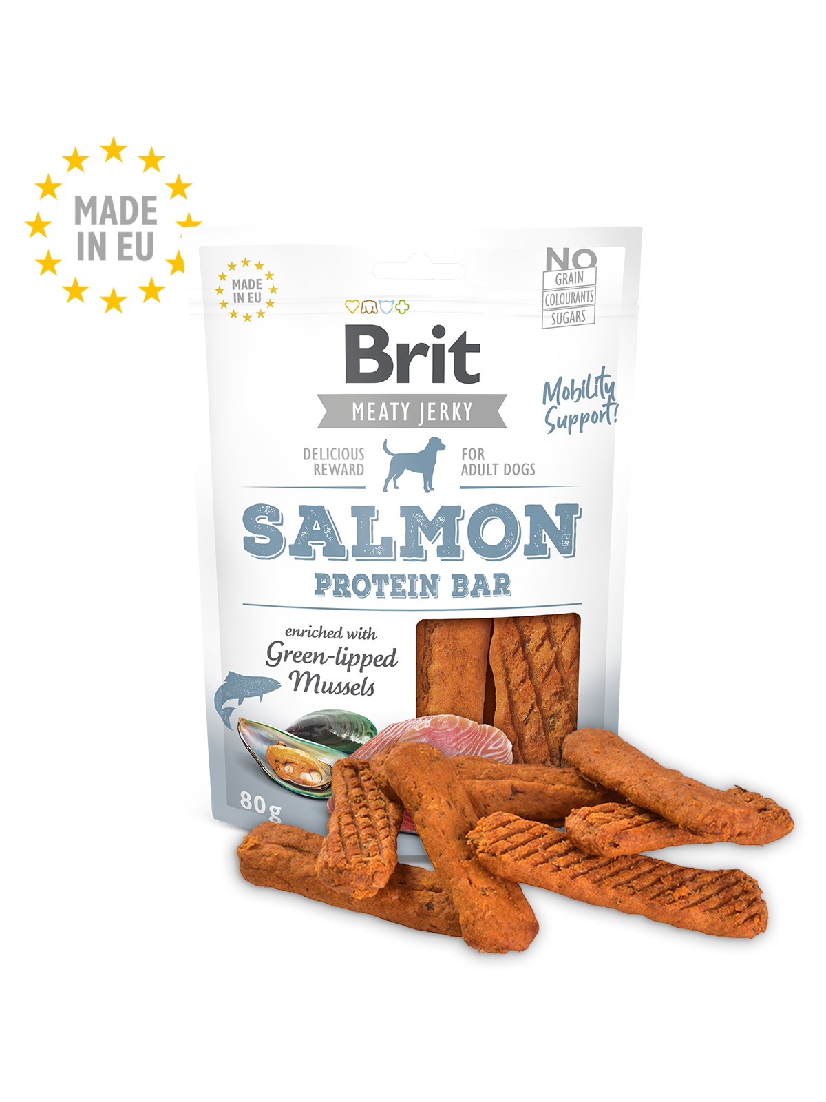 Brit Jerky Salmon Protein Bar 80g