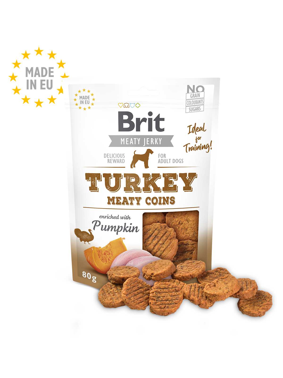 Brit Jerky Turkey Meaty Coins 80g