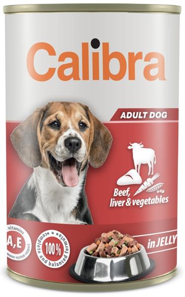 Calibra Dog konz. Beef, liver & vegetables in jelly 1240 g