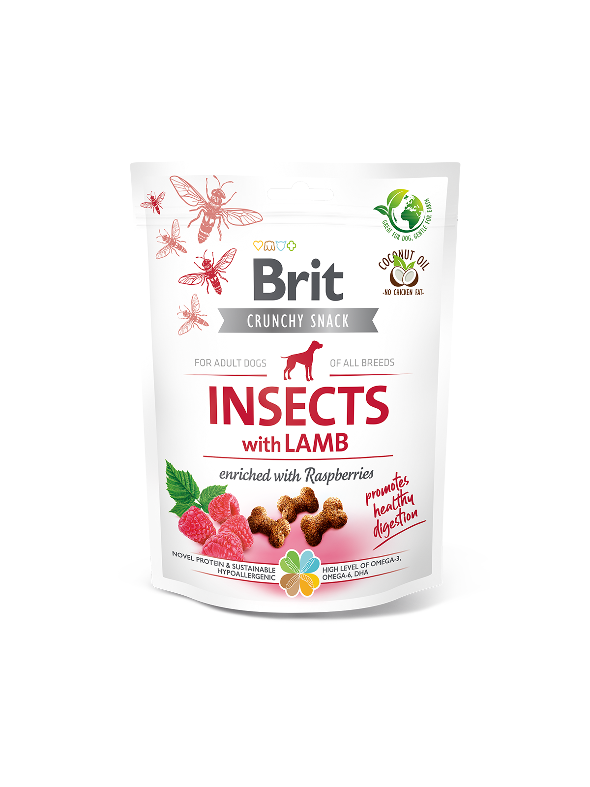 Brit Care Dog Crunchy Cracker Insect with Lamb enriched with Raspberries 200 g