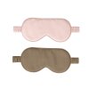 Hedvábná oční maska v růžové a hnědé barvě