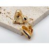 Zlaté plastické náušnice ve tvaru srdce Melted Heart Gold