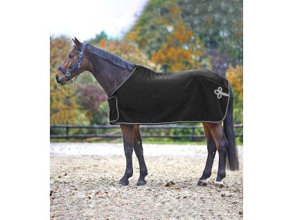 Fleece sponzorská deka pre koňa – black/silver