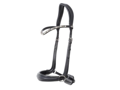 Bezzubadlová uzdečka Light – anglická, čierna