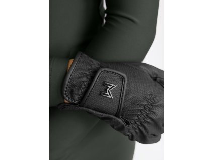 Maximilian Equestrian Emblem Riding Gloves – Black