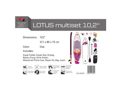 paddleboard F2 Lotus 10'2'' Multiset LILA