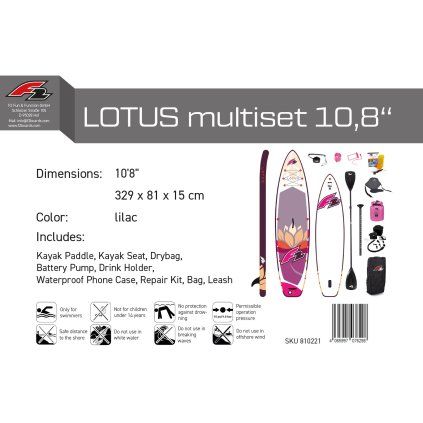 paddleboard F2 Lotus 10'8'' Multiset LILA